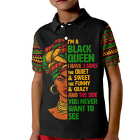 Three Sides Of Me Kid Polo Shirt African Women Black Queen - Wonder Print Shop