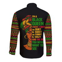Three Sides Of Me Long Sleeve Button Shirt African Women Black Queen - Wonder Print Shop