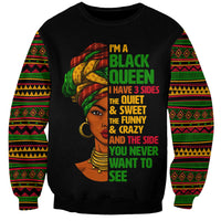 Three Sides Of Me Sweatshirt African Women Black Queen - Wonder Print Shop