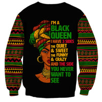 Three Sides Of Me Sweatshirt African Women Black Queen - Wonder Print Shop