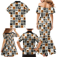 Adinkra Symbols Fashion Family Matching Mermaid Dress and Hawaiian Shirt - Wonder Print Shop