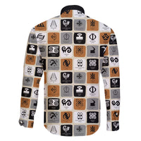 Adinkra Symbols Fashion Family Matching Off Shoulder Maxi Dress and Hawaiian Shirt - Wonder Print Shop