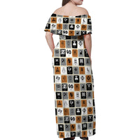 Adinkra Symbols Fashion Family Matching Off Shoulder Maxi Dress and Hawaiian Shirt - Wonder Print Shop