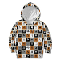 Adinkra Symbols Fashion Kid Hoodie - Wonder Print Shop