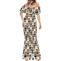 Adinkra Symbols Fashion Mermaid Dress - Wonder Print Shop