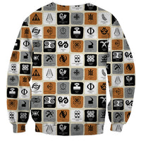 Adinkra Symbols Fashion Sweatshirt - Wonder Print Shop