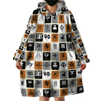 Adinkra Symbols Fashion Wearable Blanket Hoodie - Wonder Print Shop