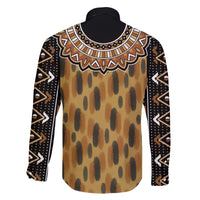 Printed Mud Cloth and Adinkra Symbol Family Matching Long Sleeve Bodycon Dress and Hawaiian Shirt - Wonder Print Shop