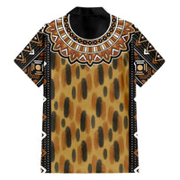 Printed Mud Cloth and Adinkra Symbol Family Matching Short Sleeve Bodycon Dress and Hawaiian Shirt - Wonder Print Shop