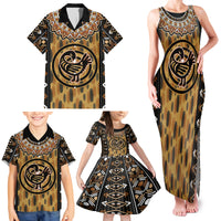 Printed Mud Cloth and Adinkra Symbol Family Matching Tank Maxi Dress and Hawaiian Shirt - Wonder Print Shop