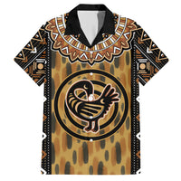 Printed Mud Cloth and Adinkra Symbol Hawaiian Shirt - Wonder Print Shop