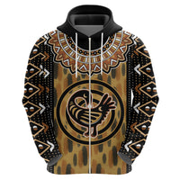 Printed Mud Cloth and Adinkra Symbol Hoodie - Wonder Print Shop
