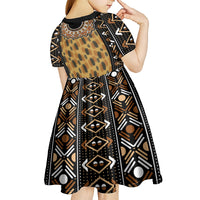 Printed Mud Cloth and Adinkra Symbol Kid Short Sleeve Dress - Wonder Print Shop