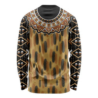 Printed Mud Cloth and Adinkra Symbol Long Sleeve Shirt - Wonder Print Shop