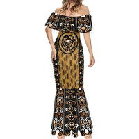 Printed Mud Cloth and Adinkra Symbol Mermaid Dress - Wonder Print Shop