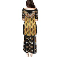 Printed Mud Cloth and Adinkra Symbol Puletasi - Wonder Print Shop