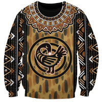 Printed Mud Cloth and Adinkra Symbol Sweatshirt - Wonder Print Shop