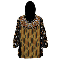 Printed Mud Cloth and Adinkra Symbol Wearable Blanket Hoodie - Wonder Print Shop