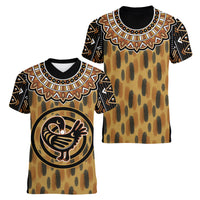 Printed Mud Cloth and Adinkra Symbol Women V Neck T Shirt - Wonder Print Shop