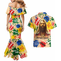 King Of Kings Mansa Musa Couples Matching Mermaid Dress and Hawaiian Shirt - Wonder Print Shop