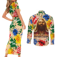 King Of Kings Mansa Musa Couples Matching Short Sleeve Bodycon Dress and Long Sleeve Button Shirts - Wonder Print Shop