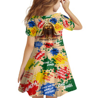 King Of Kings Mansa Musa Family Matching Off Shoulder Long Sleeve Dress and Hawaiian Shirt - Wonder Print Shop