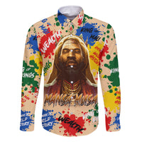 King Of Kings Mansa Musa Family Matching Off Shoulder Long Sleeve Dress and Hawaiian Shirt - Wonder Print Shop