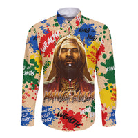 King Of Kings Mansa Musa Long Sleeve Button Shirt - Wonder Print Shop