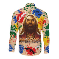 King Of Kings Mansa Musa Long Sleeve Button Shirt - Wonder Print Shop