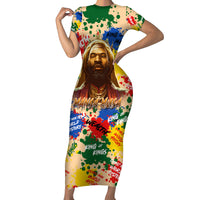 King Of Kings Mansa Musa Short Sleeve Bodycon Dress - Wonder Print Shop