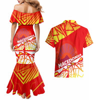 Forever Macedonia Couples Matching Mermaid Dress and Hawaiian Shirt Macedonian Flag 1992 - Wonder Print Shop