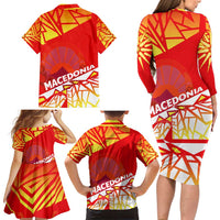 Forever Macedonia Family Matching Long Sleeve Bodycon Dress and Hawaiian Shirt Macedonian Flag 1992 - Wonder Print Shop