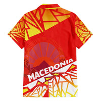 Forever Macedonia Family Matching Off The Shoulder Long Sleeve Dress and Hawaiian Shirt Macedonian Flag 1992 - Wonder Print Shop