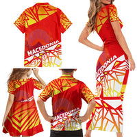 Forever Macedonia Family Matching Short Sleeve Bodycon Dress and Hawaiian Shirt Macedonian Flag 1992 - Wonder Print Shop