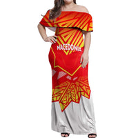 Forever Macedonia Off Shoulder Maxi Dress Macedonian Flag 1992 - Wonder Print Shop