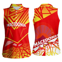 Forever Macedonia Women Sleeveless Polo Shirt Macedonian Flag 1992 - Wonder Print Shop