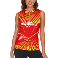 Forever Macedonia Women Sleeveless Polo Shirt Macedonian Flag 1992 - Wonder Print Shop