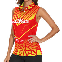 Forever Macedonia Women Sleeveless Polo Shirt Macedonian Flag 1992 - Wonder Print Shop