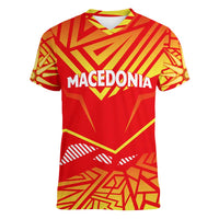 Forever Macedonia Women V-Neck T-Shirt Macedonian Flag 1992 - Wonder Print Shop