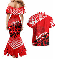 Forever Austria Couples Matching Mermaid Dress and Hawaiian Shirt Osterreich Eagle - Wonder Print Shop