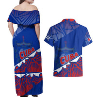Forever Cuba Couples Matching Off Shoulder Maxi Dress and Hawaiian Shirt Patria o Muerte, Venceremos - Wonder Print Shop