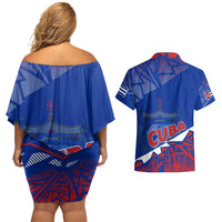 Forever Cuba Couples Matching Off Shoulder Short Dress and Hawaiian Shirt Patria o Muerte, Venceremos - Wonder Print Shop