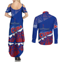 Forever Cuba Couples Matching Summer Maxi Dress and Long Sleeve Button Shirt Patria o Muerte, Venceremos - Wonder Print Shop