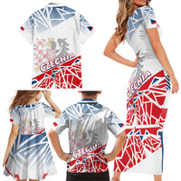 Forever Czech Republic Family Matching Short Sleeve Bodycon Dress and Hawaiian Shirt Czechia Pravda Vitezi - Wonder Print Shop
