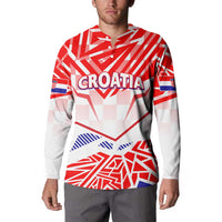 Forever Croatia Button Sweatshirt Hrvatska Trobojnica Checkerboard - Wonder Print Shop