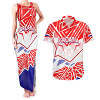 Forever Croatia Couples Matching Tank Maxi Dress and Hawaiian Shirt Hrvatska Trobojnica Checkerboard - Wonder Print Shop