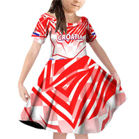 Forever Croatia Family Matching Off Shoulder Short Dress and Hawaiian Shirt Hrvatska Trobojnica Checkerboard - Wonder Print Shop