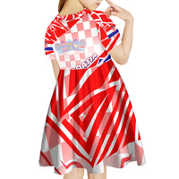 Forever Croatia Kid Short Sleeve Dress Hrvatska Trobojnica Checkerboard - Wonder Print Shop