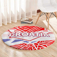 Forever Croatia Round Carpet Hrvatska Trobojnica Checkerboard