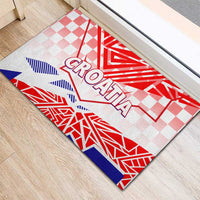 Forever Croatia Rubber Doormat Hrvatska Trobojnica Checkerboard - Wonder Print Shop